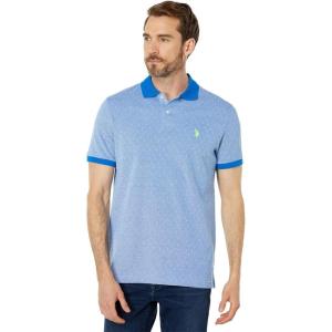 Birdseye Pique Polo Shirt with Jacquard Design(British Blue)