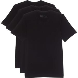Pact Cool-Stretch V-Neck Undershirt 3-Pack – T-Shirt for Men – V-Neckline – Short Sleeves – Straight Hemline(Black)