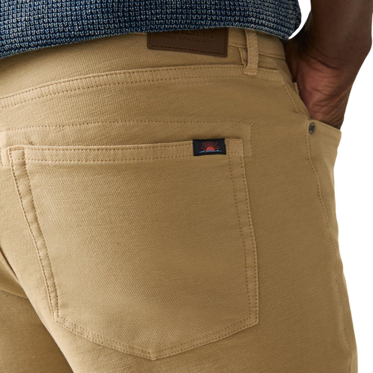 image:imageFaherty Mens Stretch Terry 5 Pocket PantDesert Khaki