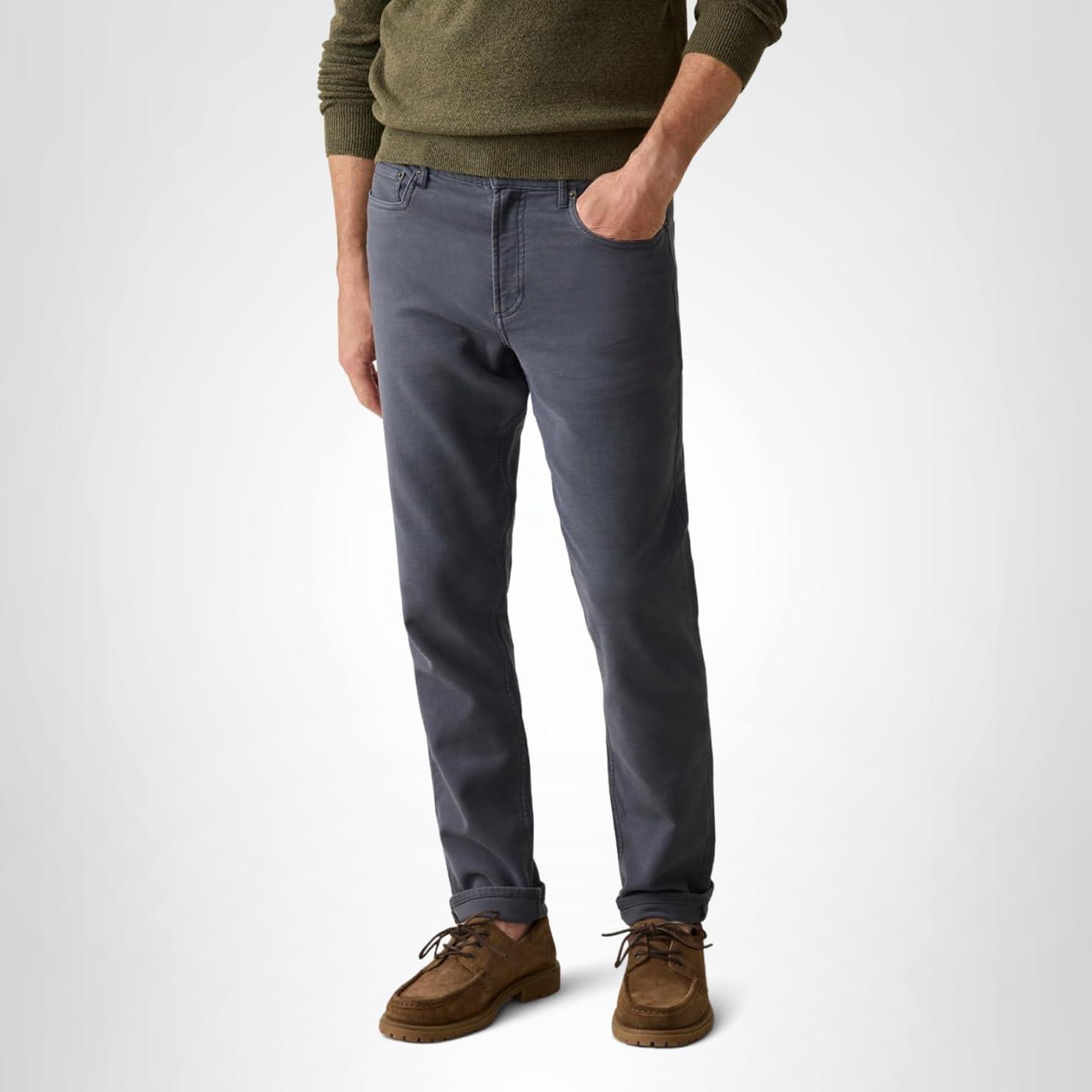 image:imageFaherty Mens Stretch Terry 5 Pocket PantNavy