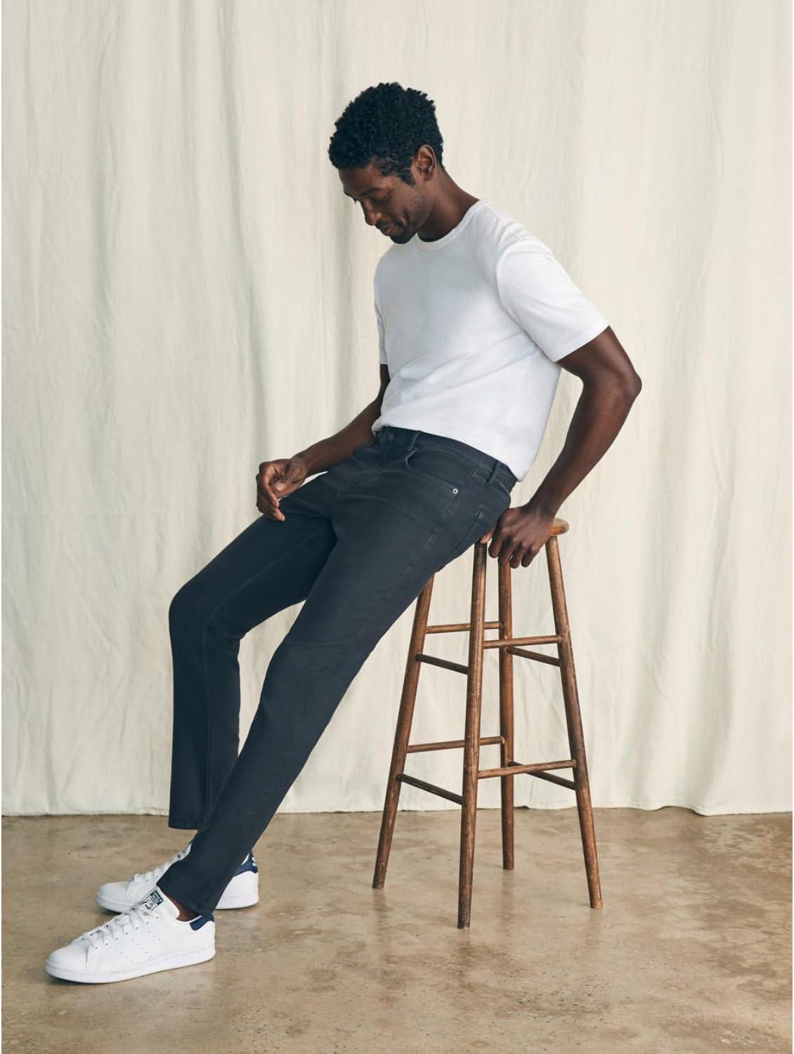 image:imageFaherty Mens Stretch Terry 5 Pocket PantOnyx Black
