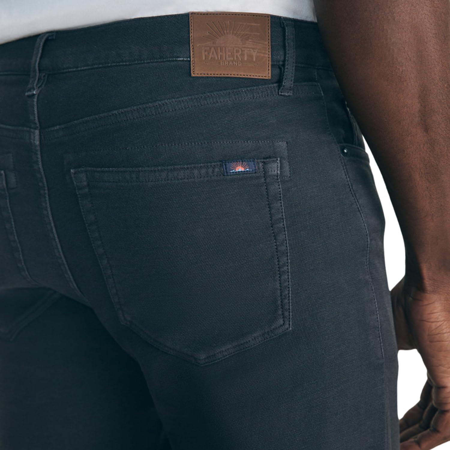 image:imageFaherty Mens Stretch Terry 5 Pocket PantOnyx Black