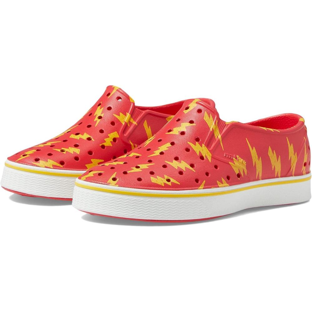 image:imageNative Shoes Unisex Kids Miles SlipOn SneakerHyper RedShell WhiteCrayon Lightning