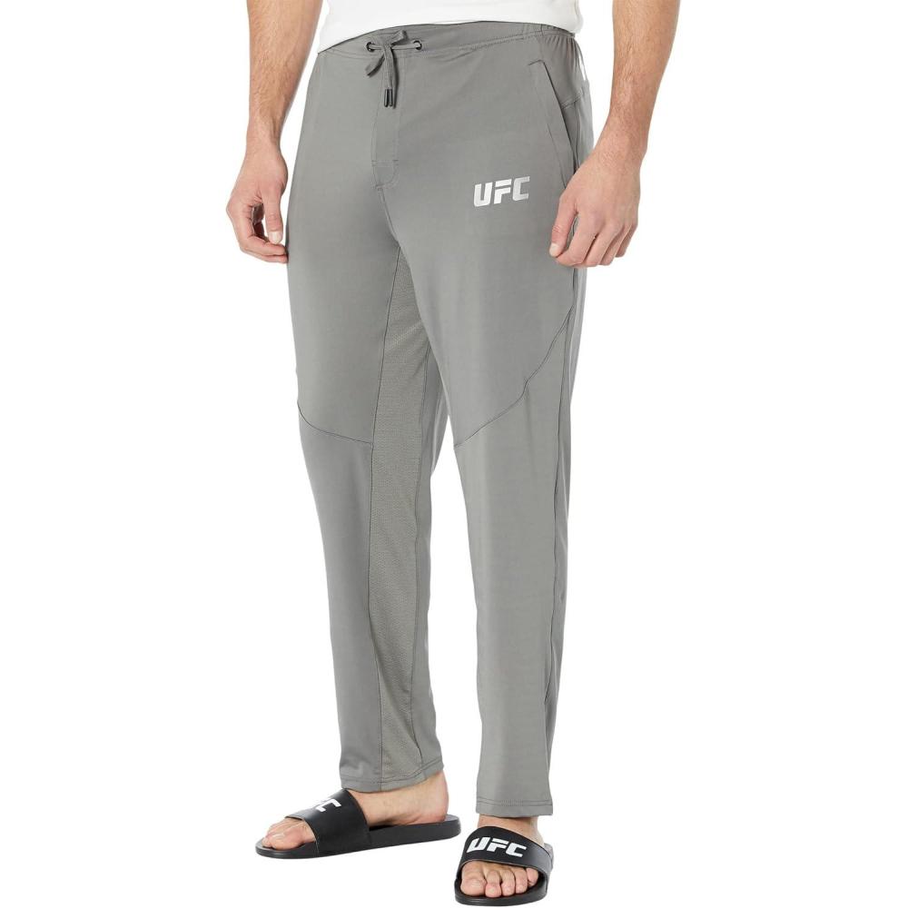 image:imageUFC TechJoggers for Men  Elastic Waistband  Drawstring Closure  Pullon Construction  PolyesterPewter