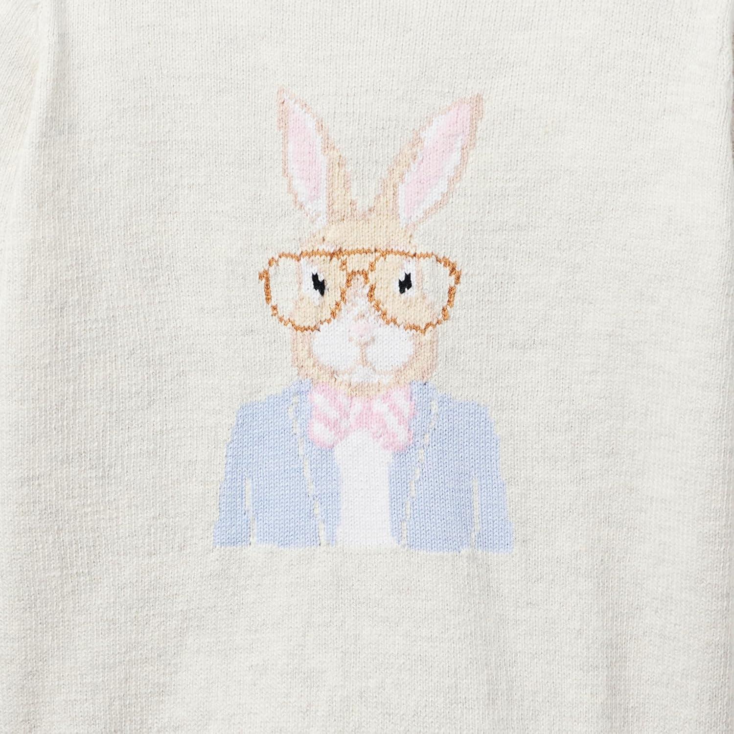 image:imageJanie and Jack Boys Bunny Icon Sweater ToddlerLittle Big KidsGrey