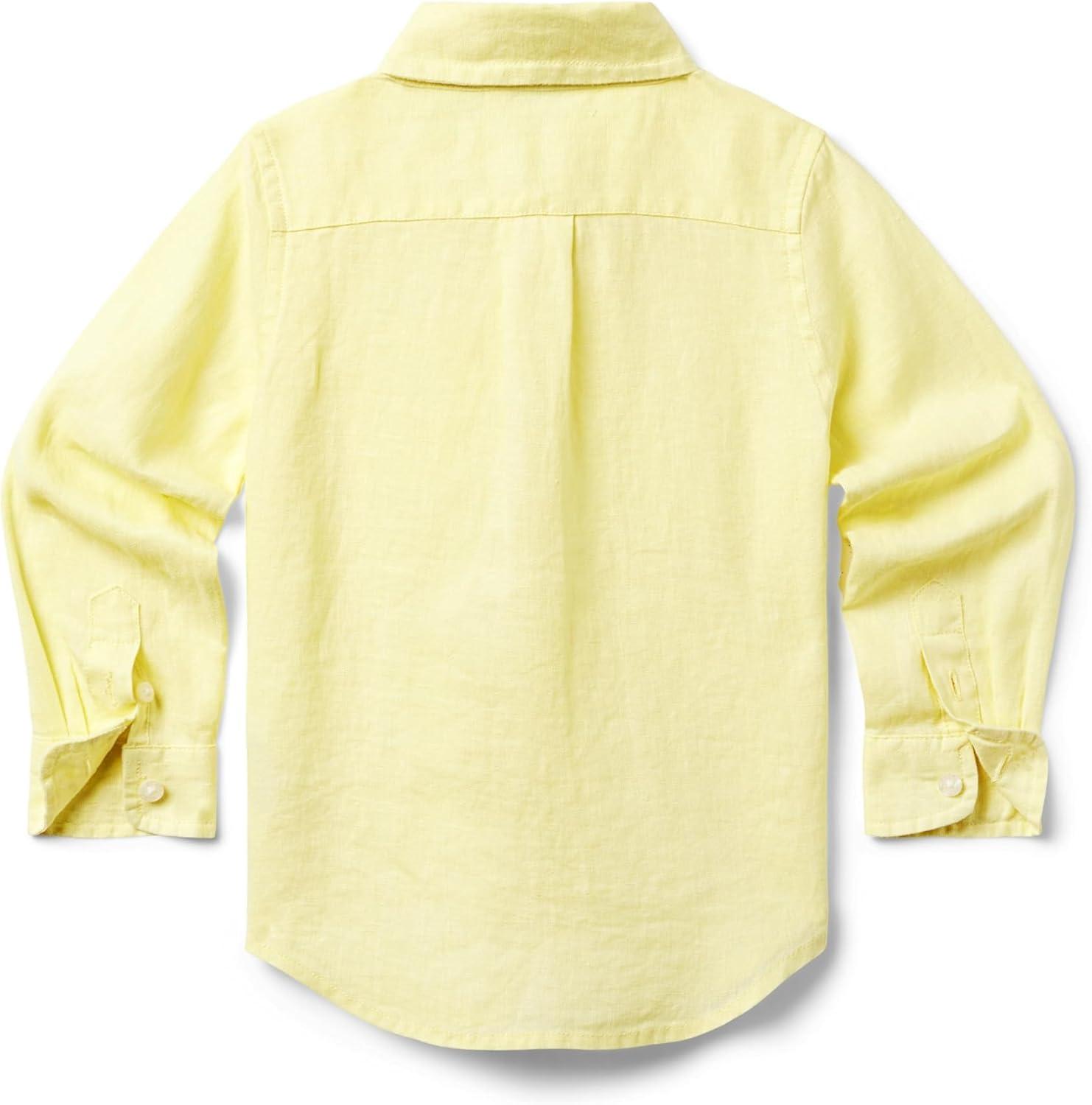 image:imageJanie and Jack Boys Linen Roll Up Shirt ToddlerLittle KidsBig KidsYellow