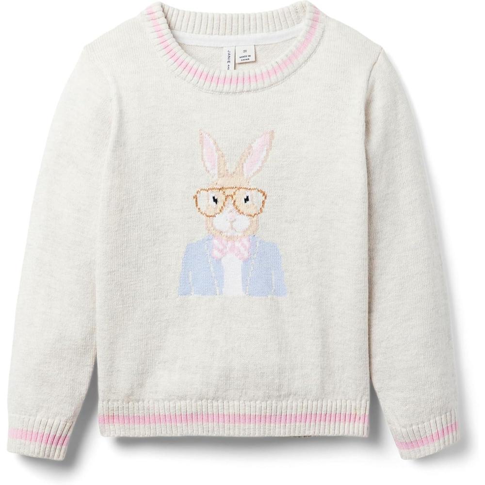 image:imageJanie and Jack Boys Bunny Icon Sweater ToddlerLittle Big KidsGrey