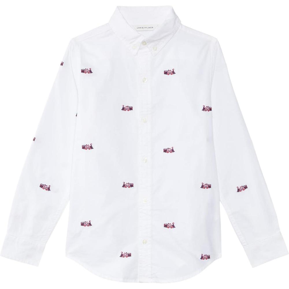 image:imageJanie and Jack Boys Embroidered Oxford Top ToddlerLittle KidBig KidMulticolor