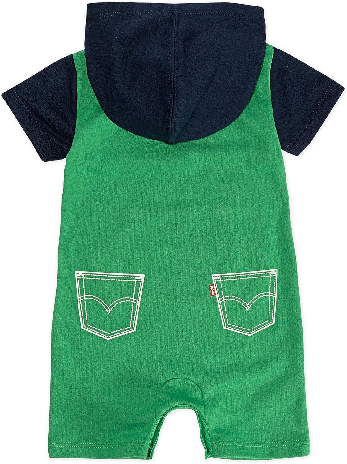 image:imageLevis Baby Boys Short Sleeve Hooded RomperGreenbrierDress Blues