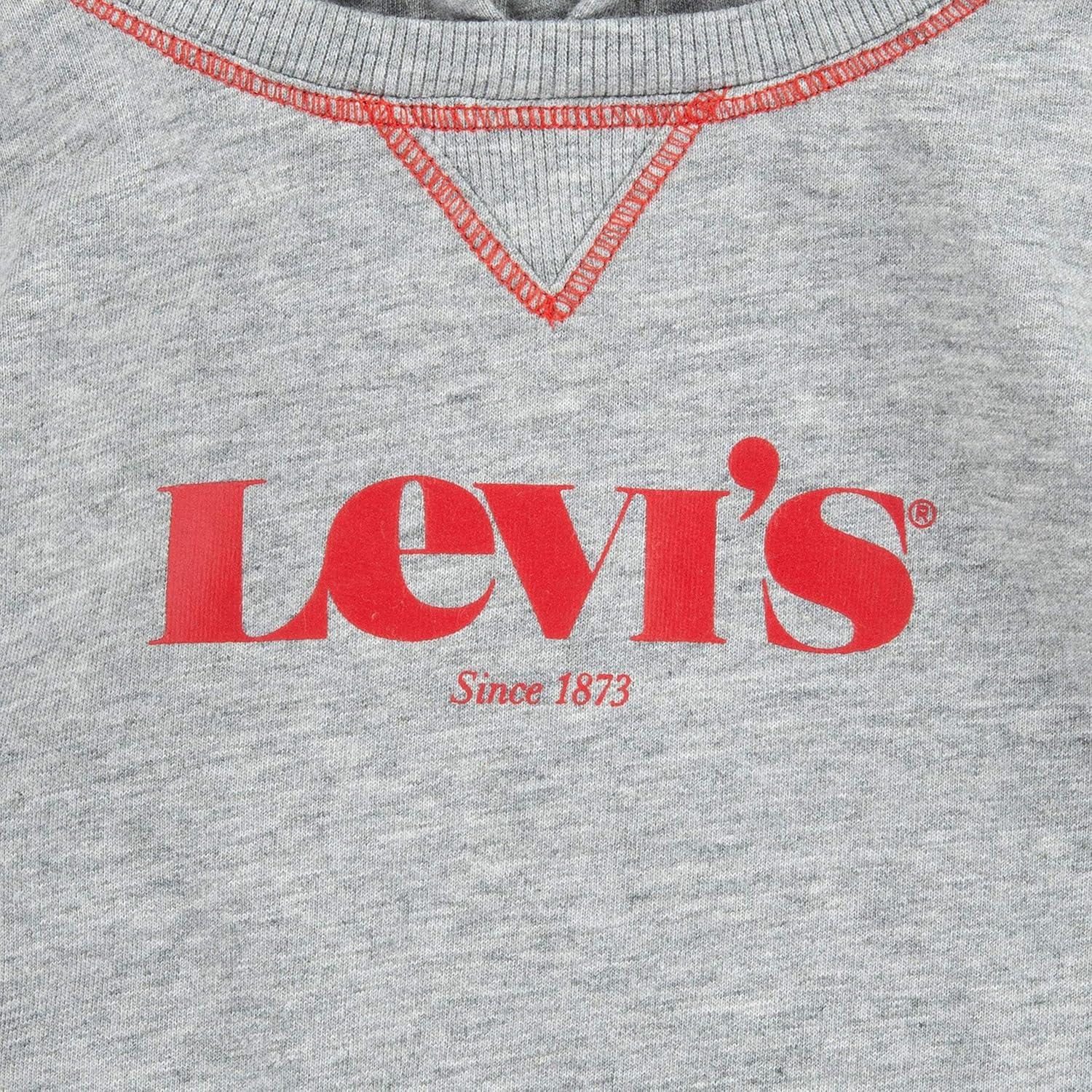 image:imageLevis Baby Boys Short Sleeve Hooded RomperGrey Heather