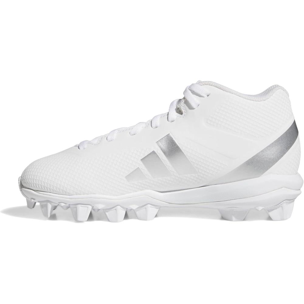 image:imageAdidas UnisexChild Adizero Impact2 Molded American FootballWhiteSilver MetallicWhite