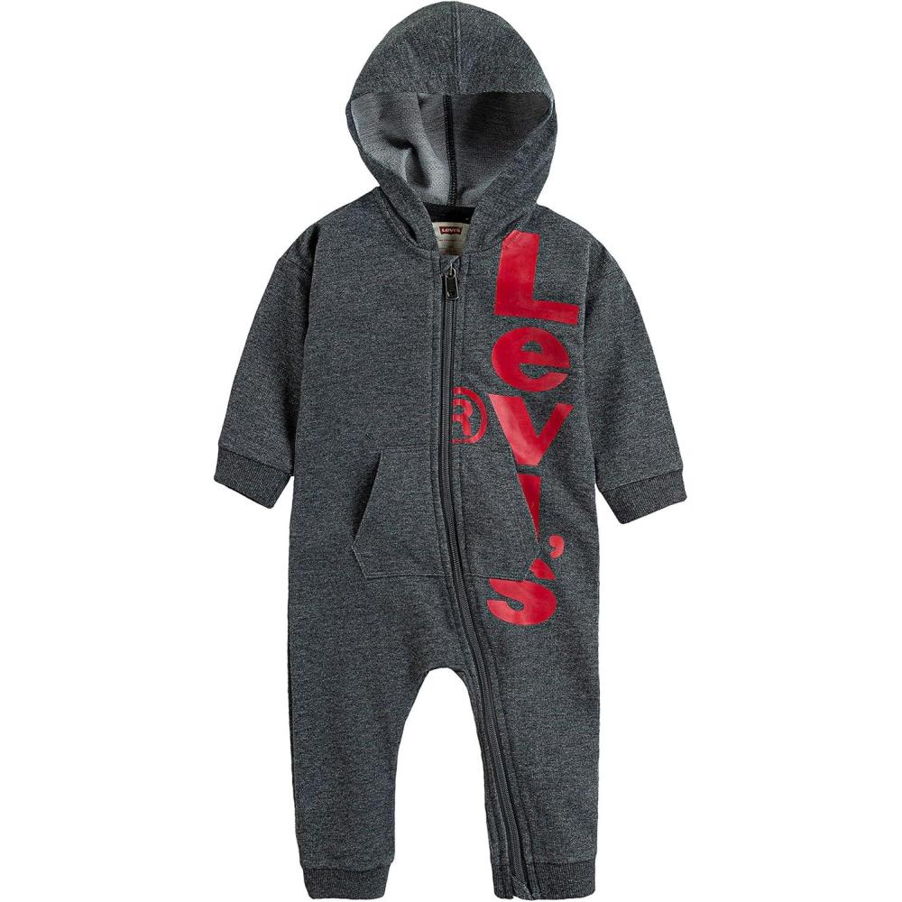 image:imageLevis unisexbaby Baby Long Sleeve Hooded CoverallCharcoal Heather