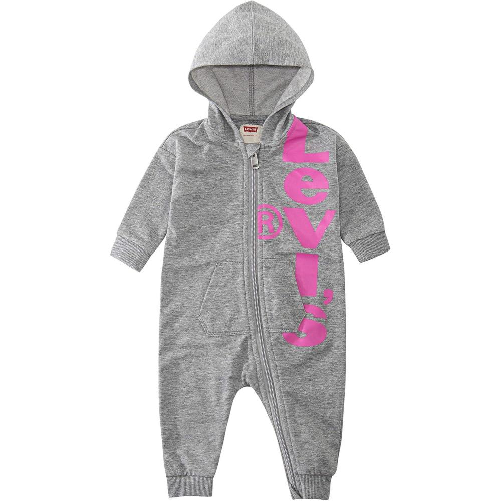 image:imageLevis unisexbaby Baby Long Sleeve Hooded CoverallLight Grey Heather