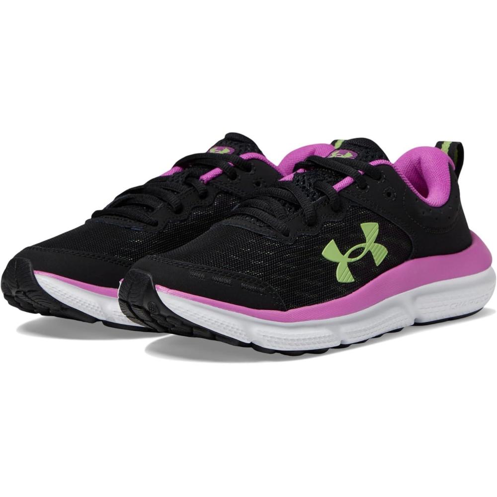 image:imageUnder Armour Boys Grade School Assert 10 Athletic Shoes002 BlackVivid MagentaMorph Green