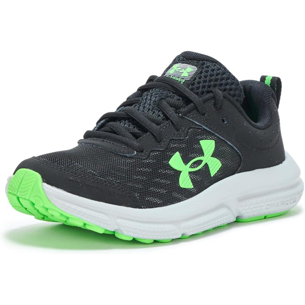 image:imageUnder Armour Boys Grade School Assert 10 Athletic Shoes006 BlackMod GrayGreen Shock