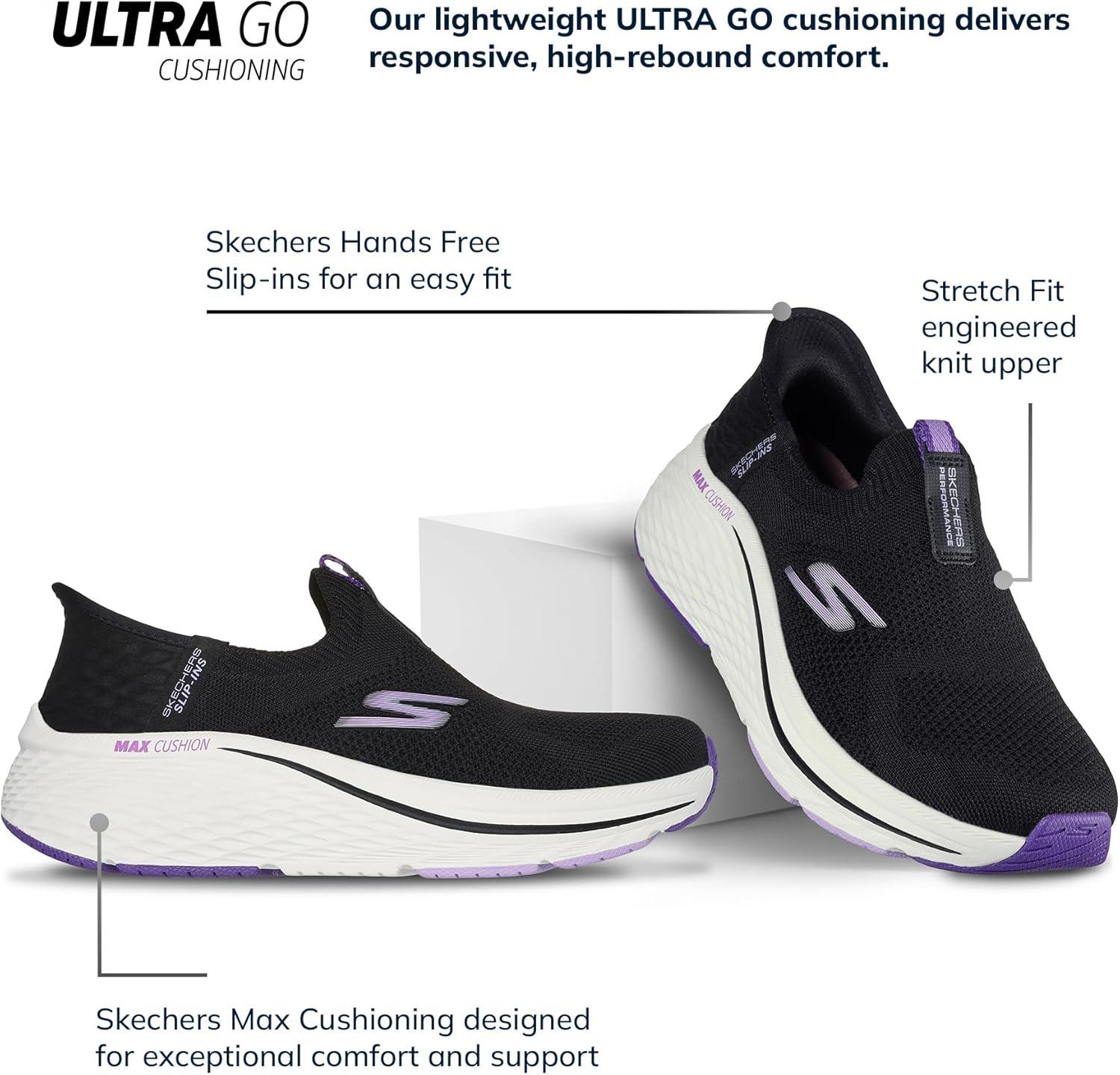 image:imageSkechers Womens Max Cushioning Elite 20 Eternal TrainersBlackPurple