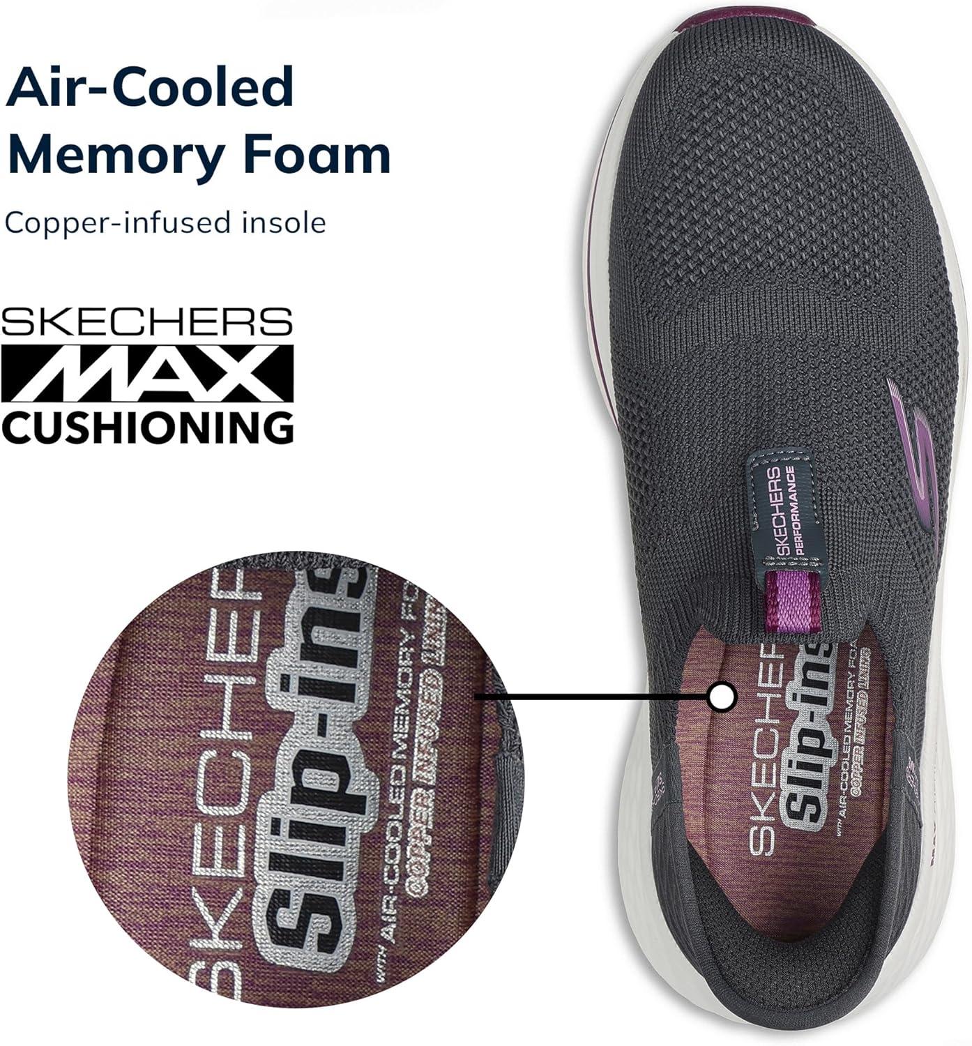 image:imageSkechers Womens Max Cushioning Elite 20 Eternal TrainersCharcoalBurgundy