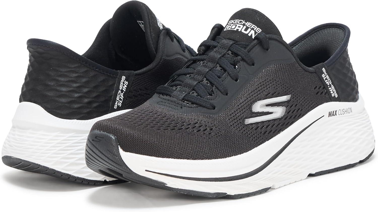 image:imageSkechers Womens Max Cushioning Elite 20 Vanish Hands Free SlipinsBlackWhite