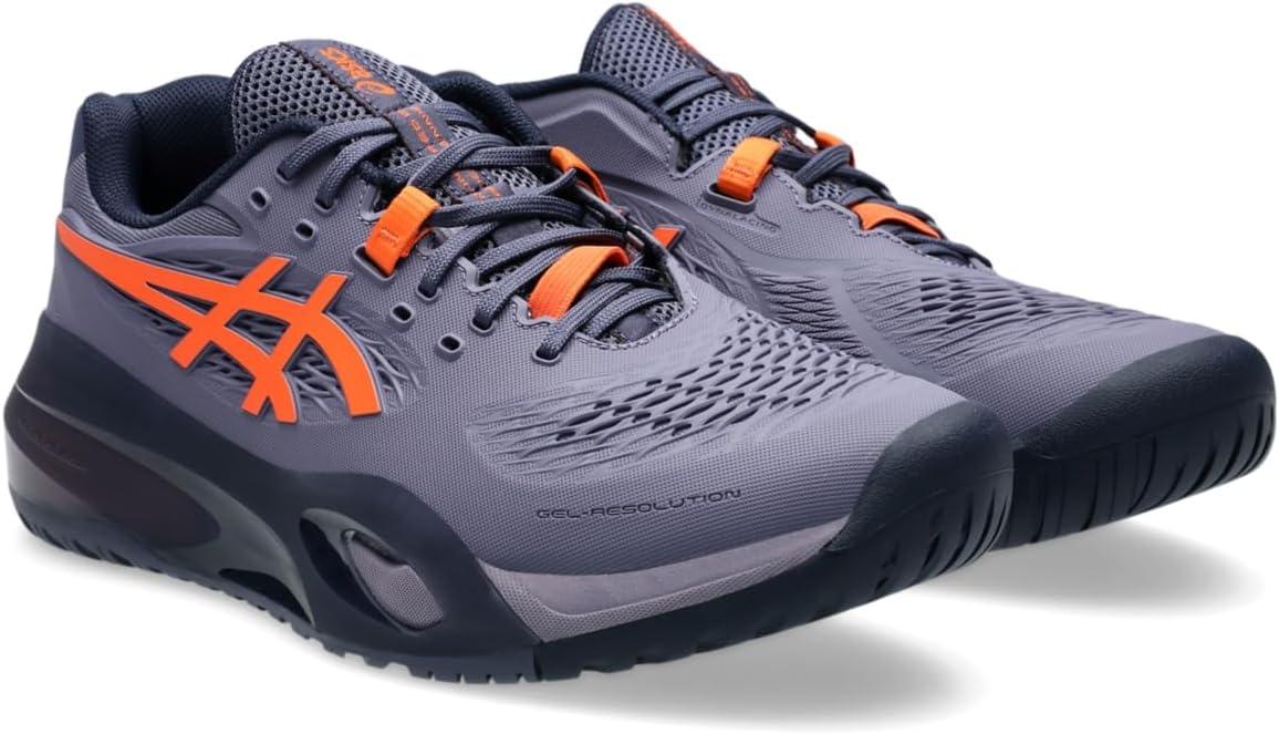 image:imageASICS Mens GelResolution X Tennis ShoesGreyish PurpleNova Orange