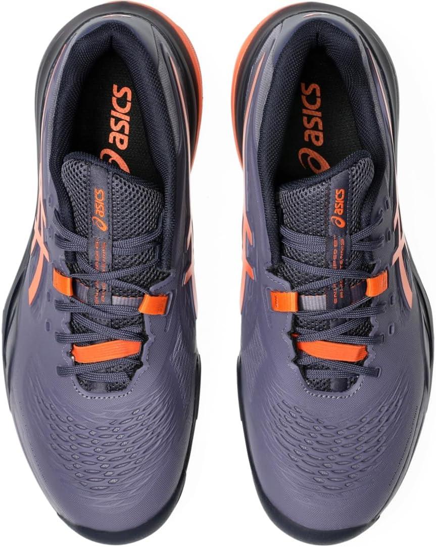 image:imageASICS Mens GelResolution X Tennis ShoesGreyish PurpleNova Orange