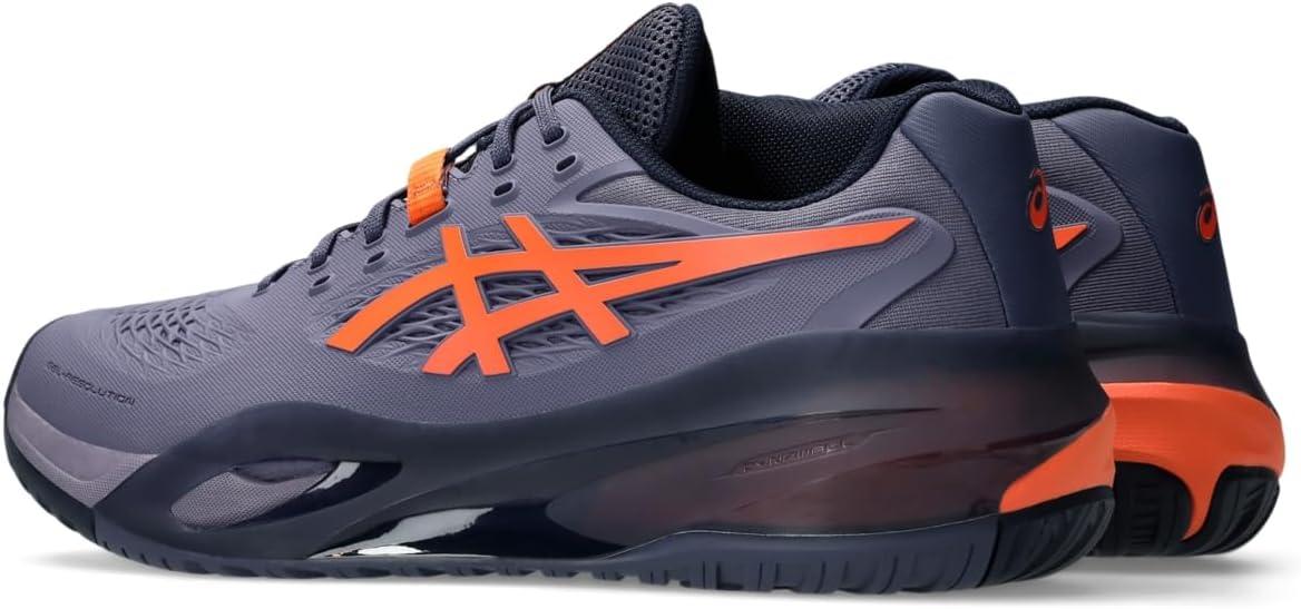 image:imageASICS Mens GelResolution X Tennis ShoesGreyish PurpleNova Orange