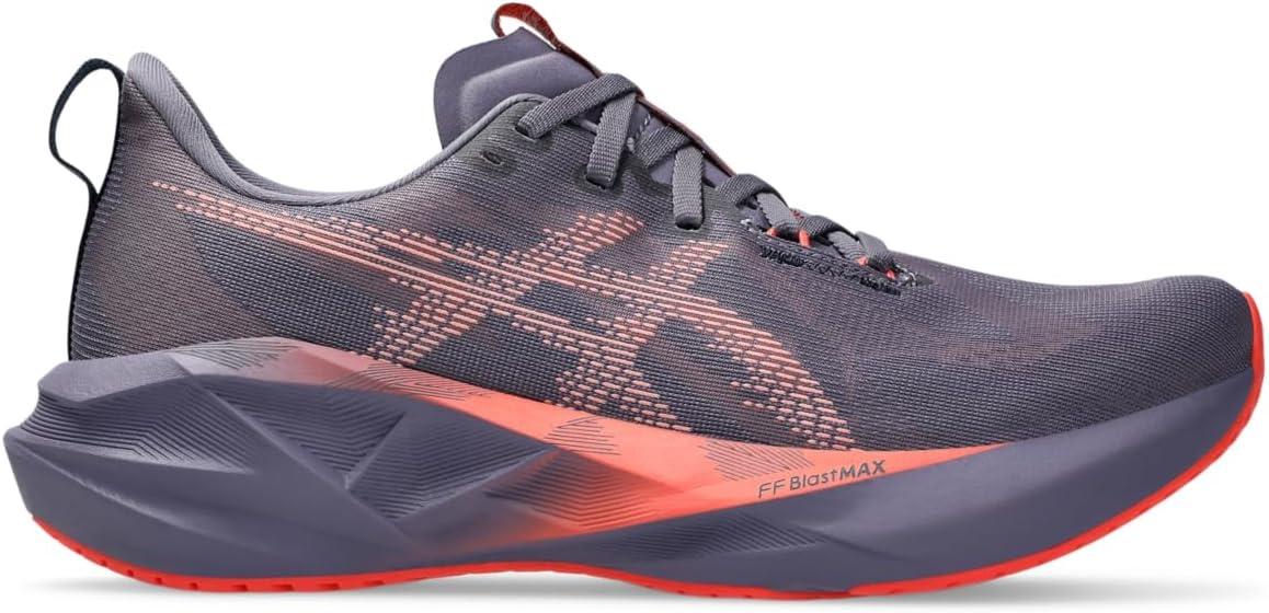image:imageASICS Mens NOVABLAST 5 Running ShoesGreyish PurpleCoral Reef