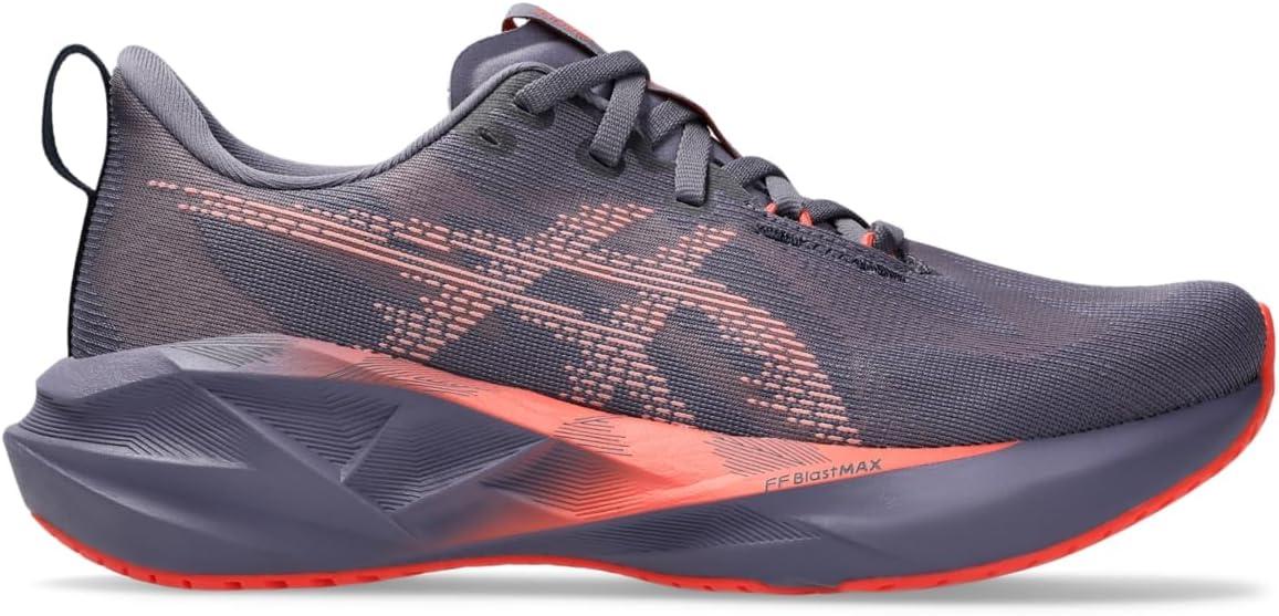 image:imageASICS Womens NOVABLAST 5 Running ShoesGreyish PurpleCoral Reef