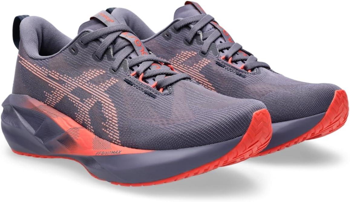 image:imageASICS Womens NOVABLAST 5 Running ShoesGreyish PurpleCoral Reef