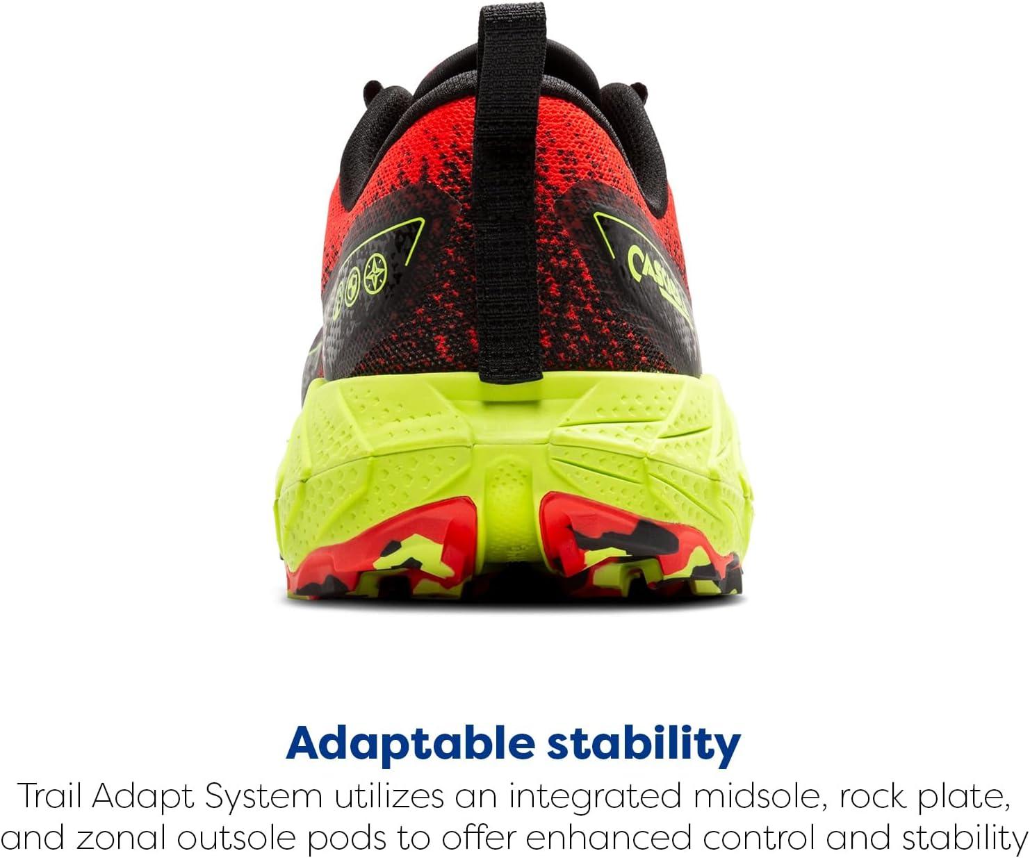 image:imageBrooks Mens Cascadia 18 Mountain Trail Running ShoeCherry TomatoLimeBlack