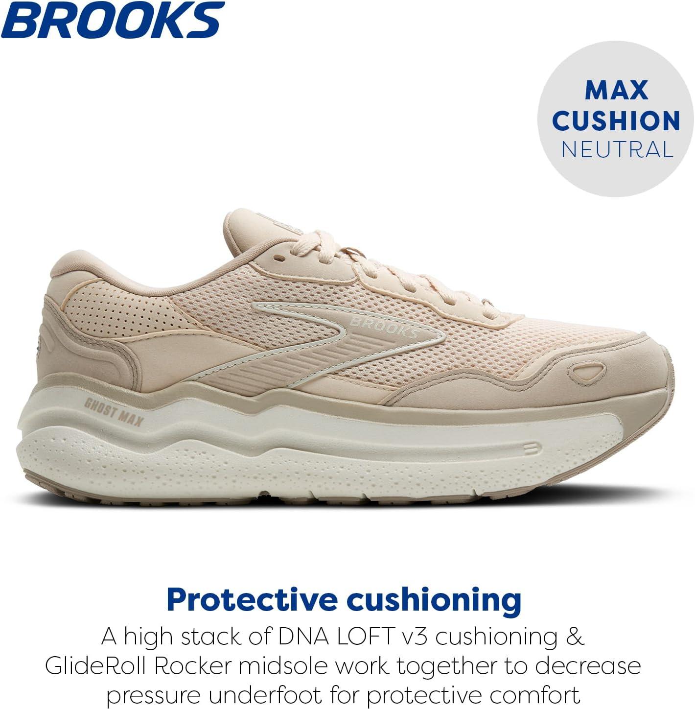 image:imageBrooks Womens Ghost Max SuedeLeather Neutral Running ampamp Walking ShoeAlmond PeachChateauCoconut