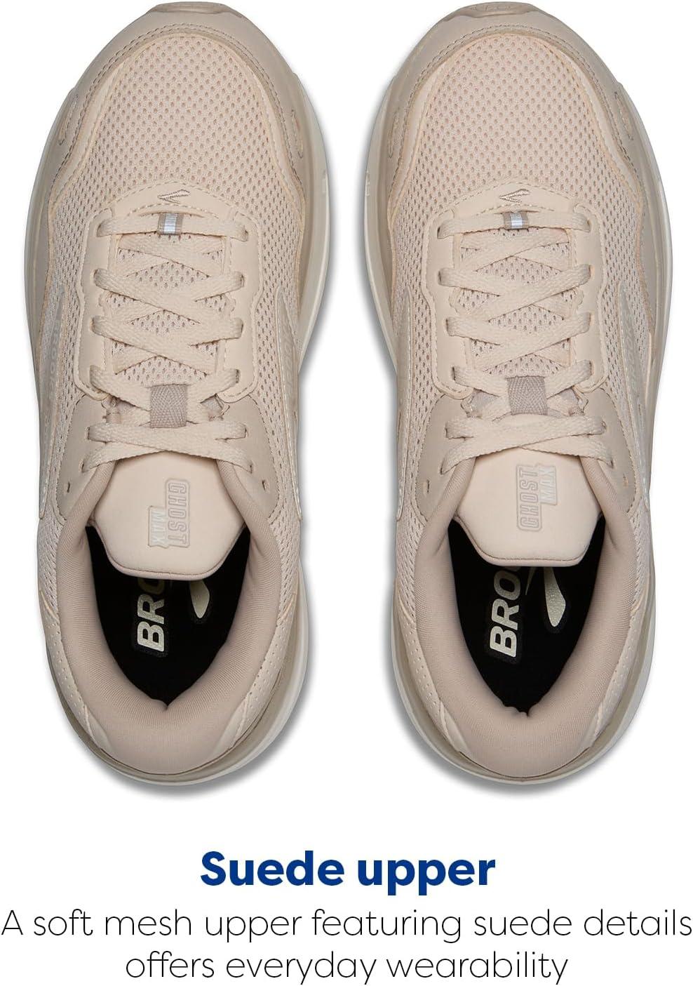 image:imageBrooks Womens Ghost Max SuedeLeather Neutral Running ampamp Walking ShoeAlmond PeachChateauCoconut