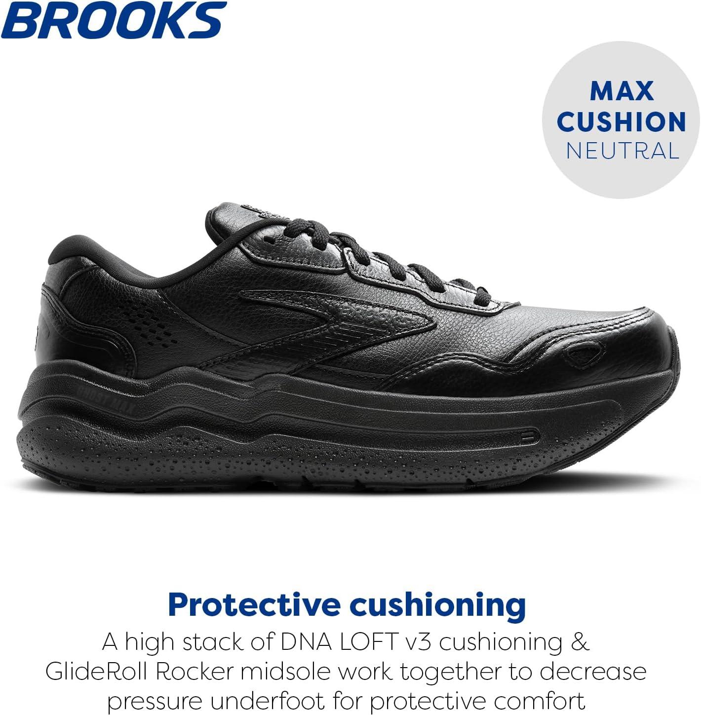 image:imageBrooks Womens Ghost Max SuedeLeather Neutral Running ampamp Walking ShoeBlackBlack