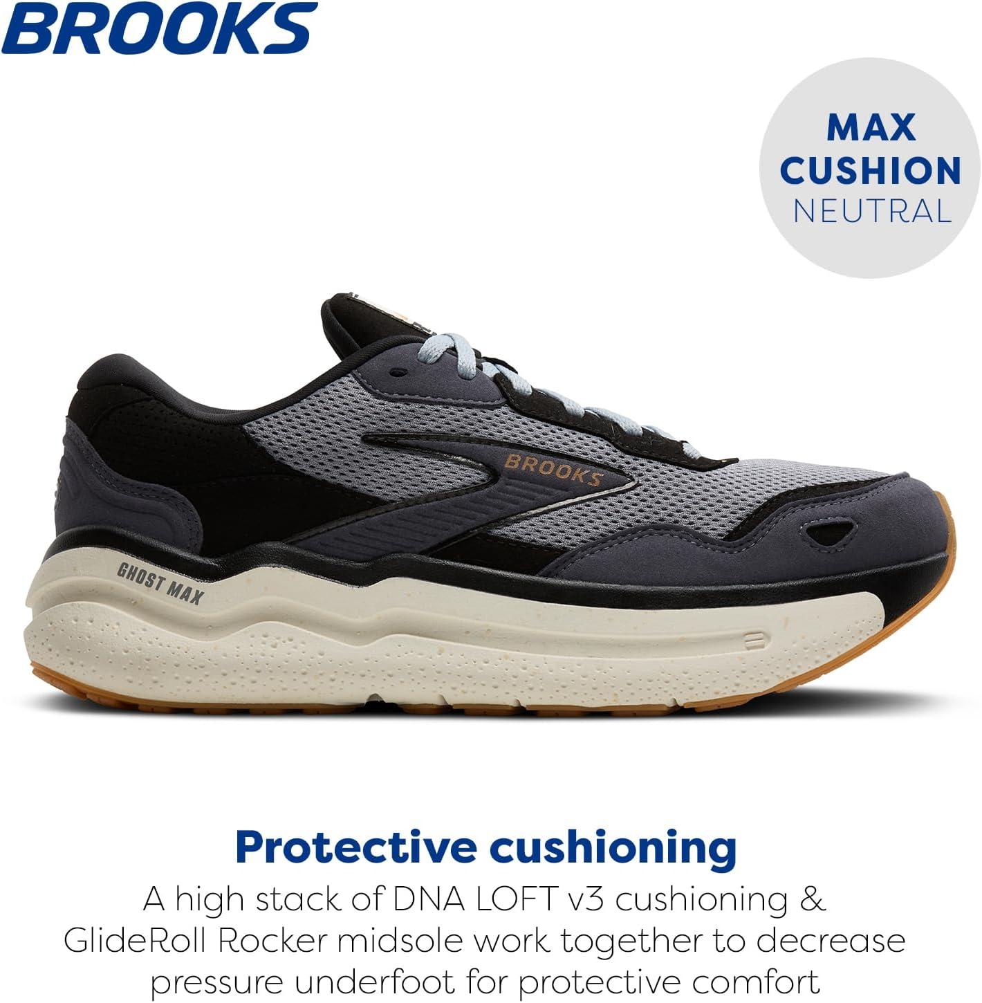 image:imageBrooks Womens Ghost Max SuedeLeather Neutral Running ampamp Walking ShoeBlackPrimerBiscuit