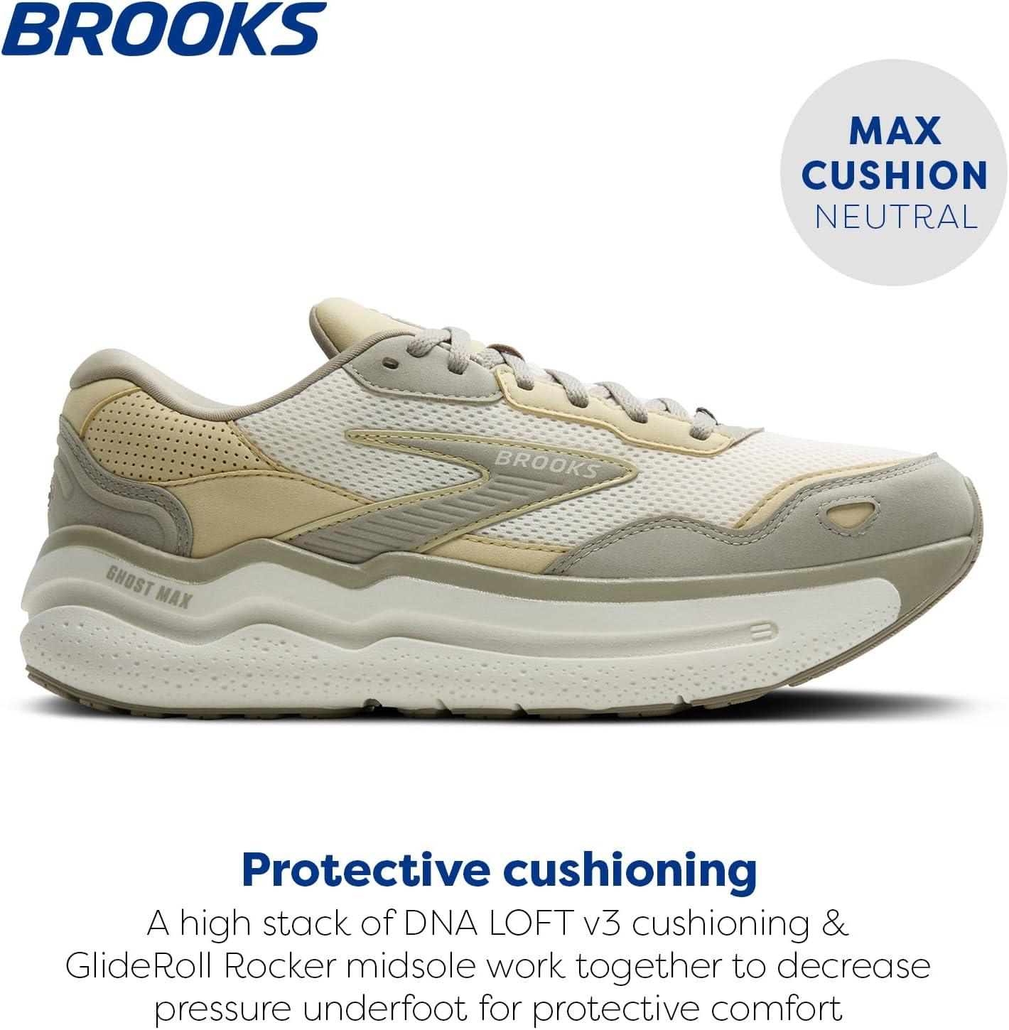 image:imageBrooks Womens Ghost Max SuedeLeather Neutral Running ampamp Walking ShoeLondonfogGreen HazeCoconut
