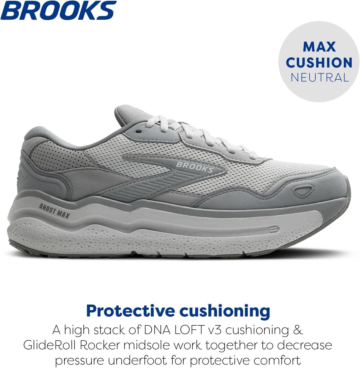 image:imageBrooks Womens Ghost Max SuedeLeather Neutral Running ampamp Walking ShoePrimer GreyOysterAlloy