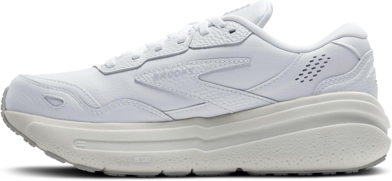 image:imageBrooks Womens Ghost Max SuedeLeather Neutral Running ampamp Walking ShoeWhiteWhite