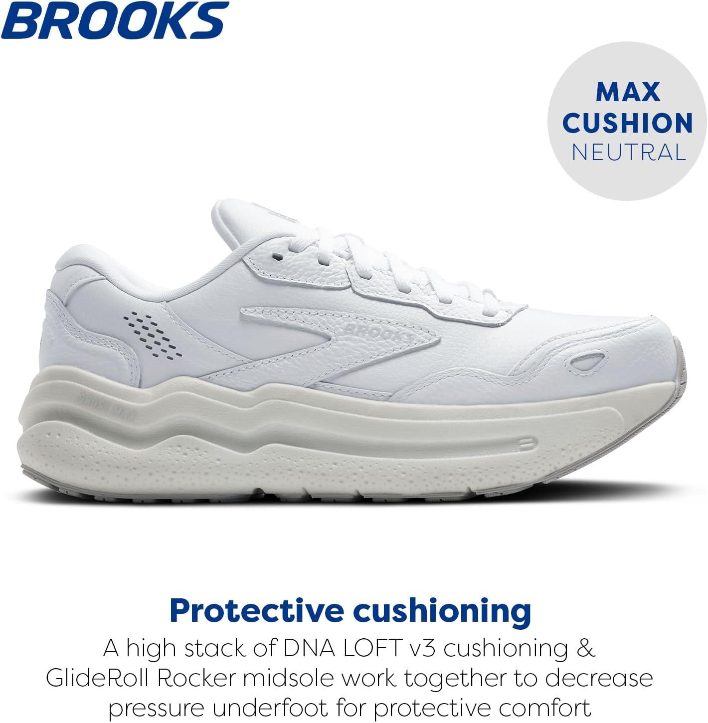 image:imageBrooks Womens Ghost Max SuedeLeather Neutral Running ampamp Walking ShoeWhiteWhite