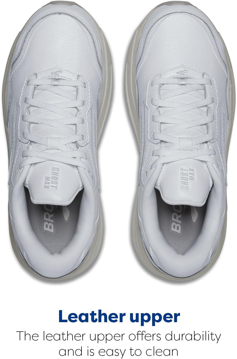 image:imageBrooks Womens Ghost Max SuedeLeather Neutral Running ampamp Walking ShoeWhiteWhite