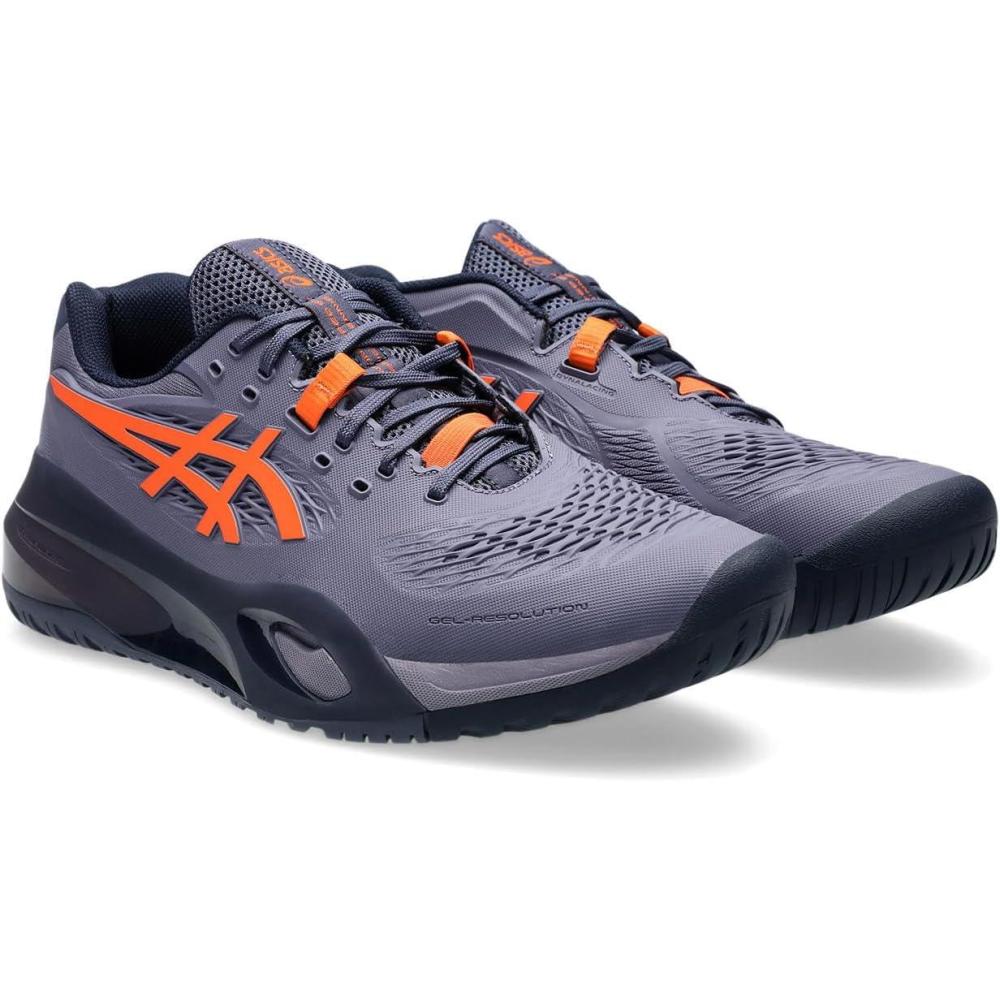 image:imageASICS Mens GelResolution X Tennis Shoes500 Graish PurpleNova Orange
