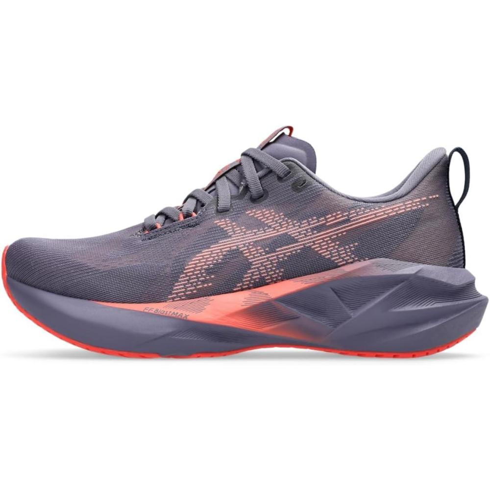 image:imageASICS Womens NOVABLAST 5 Running ShoesGreyish PurpleCoral Reef