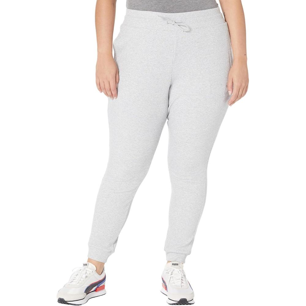 image:imagePUMA Plus Size Classics Ribbed Slim PantsLight Gray Heather