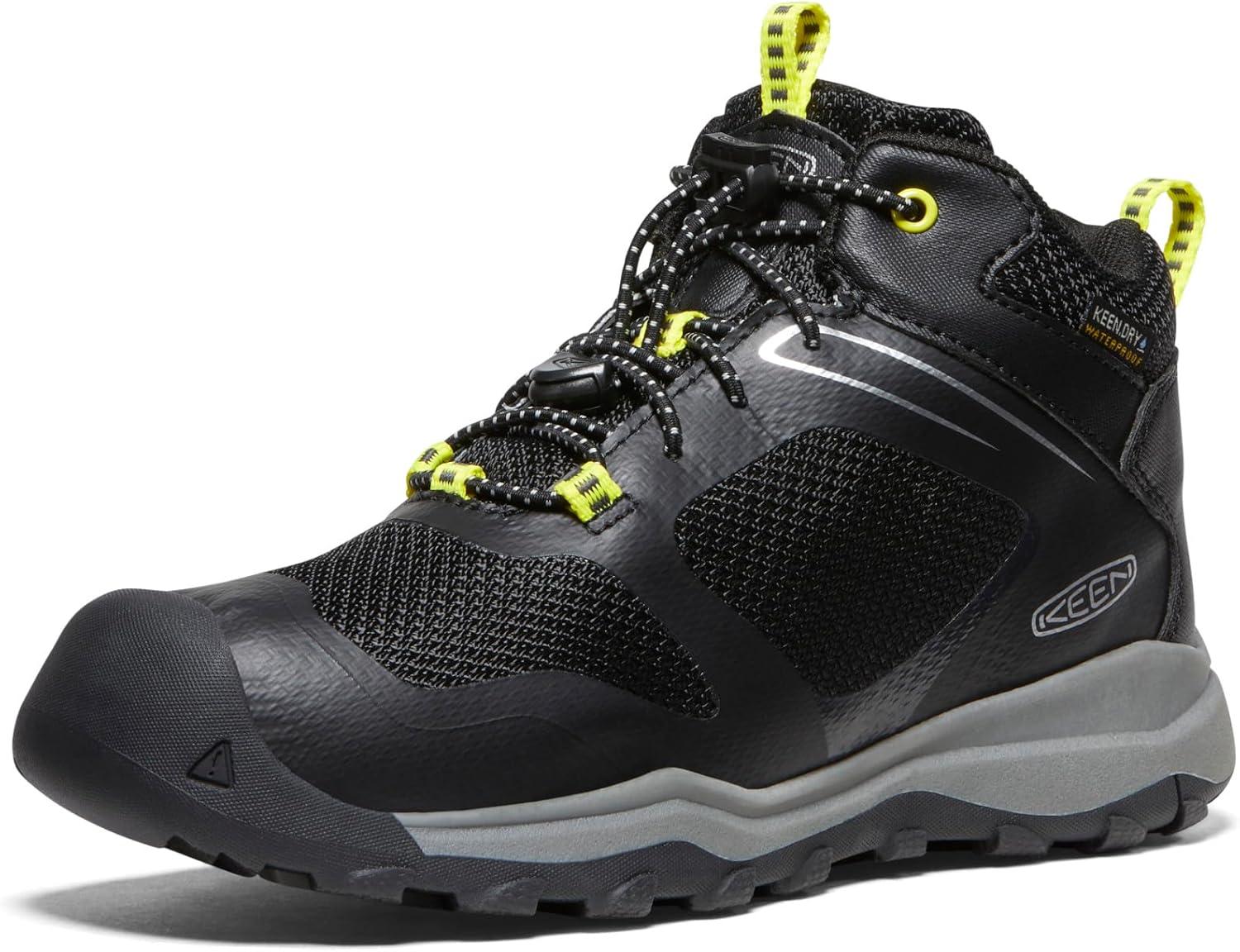 image:imageKEEN Wanduro Mid Height Waterproof Easy On Durable Sneaker Hiking BootsBlackSilver