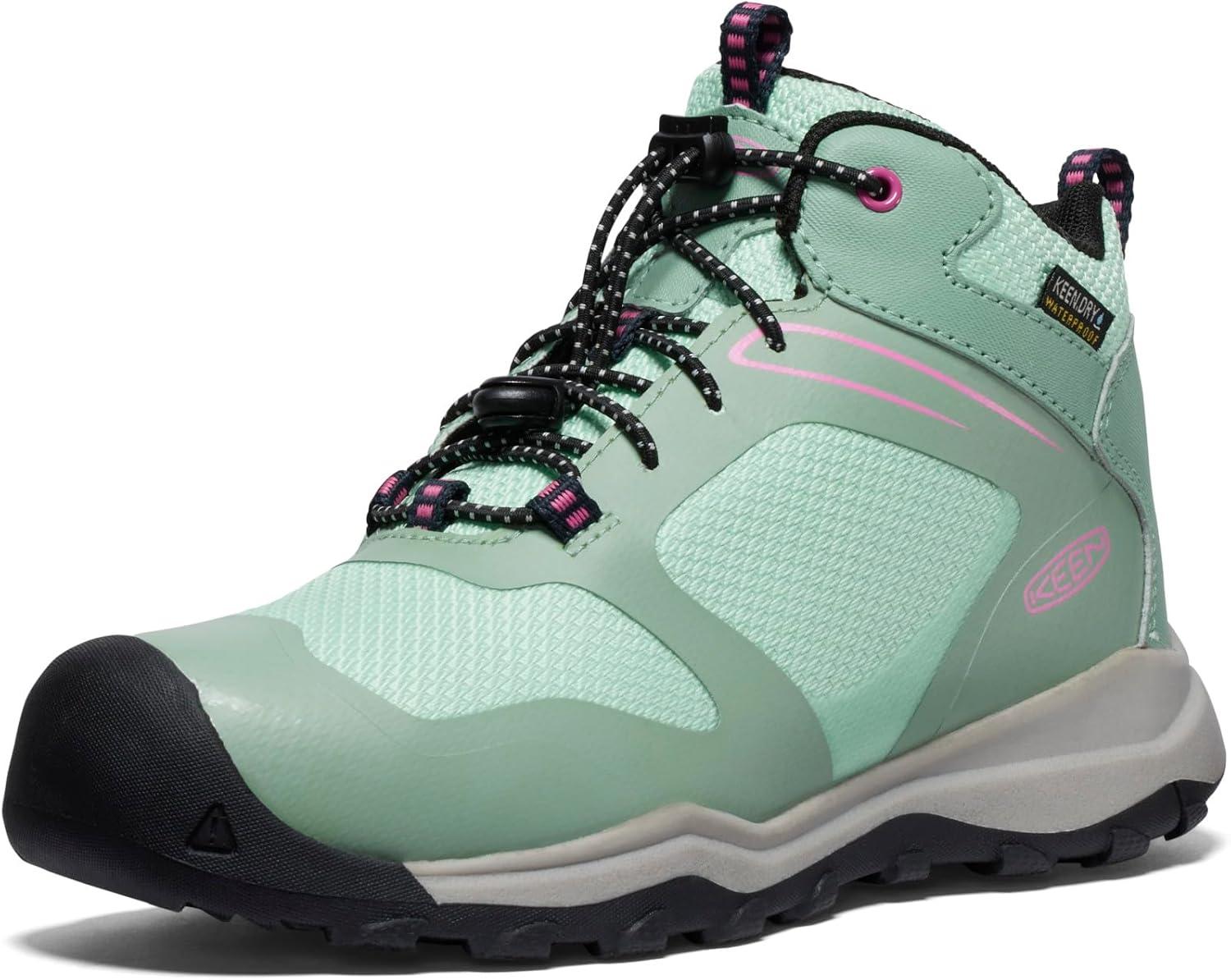 image:imageKEEN Wanduro Mid Height Waterproof Easy On Durable Sneaker Hiking BootsGranite GreenIbis Rose
