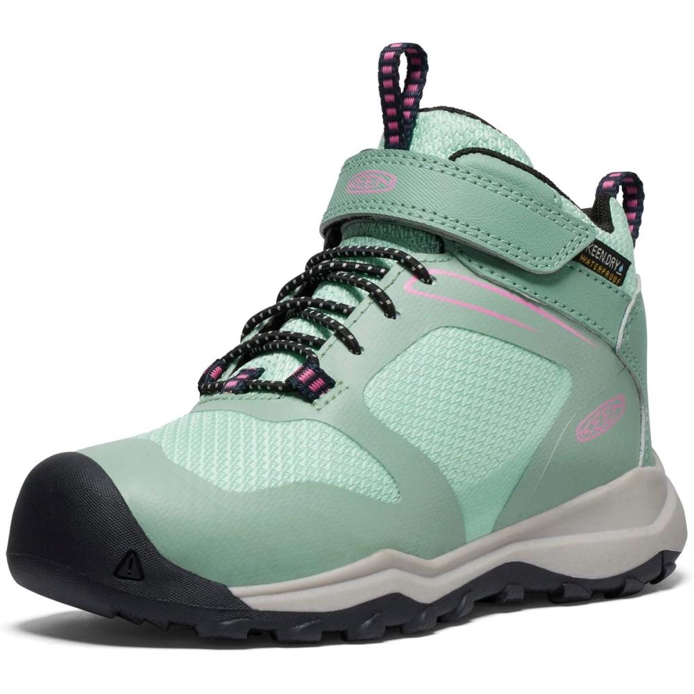 image:imageKEEN Wanduro Mid Height Waterproof Easy On Durable Sneaker Hiking BootsGranite GreenIbis Rose