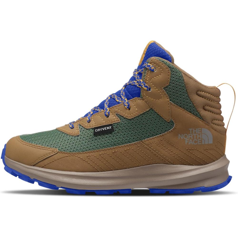 image:imageTHE NORTH FACE Kids Fastpack Hiker Mid Waterproof Shoe Rockered Eva Midsole Grippy Rubber OutsoleUtility BrownDeep Grass Green
