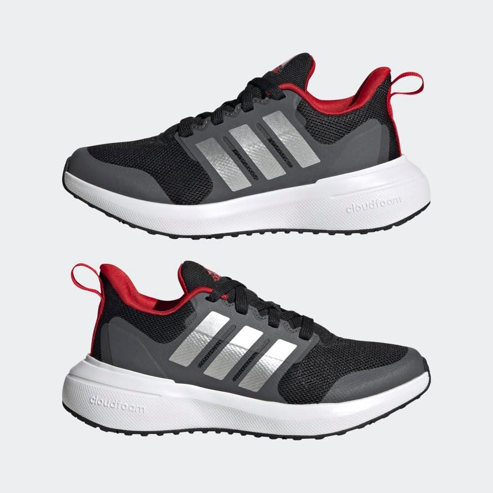 image:imageAdidas UnisexChild Fortarun 20 Running ShoesRunning ShoeBlackSilver MetallicBetter Scarlet