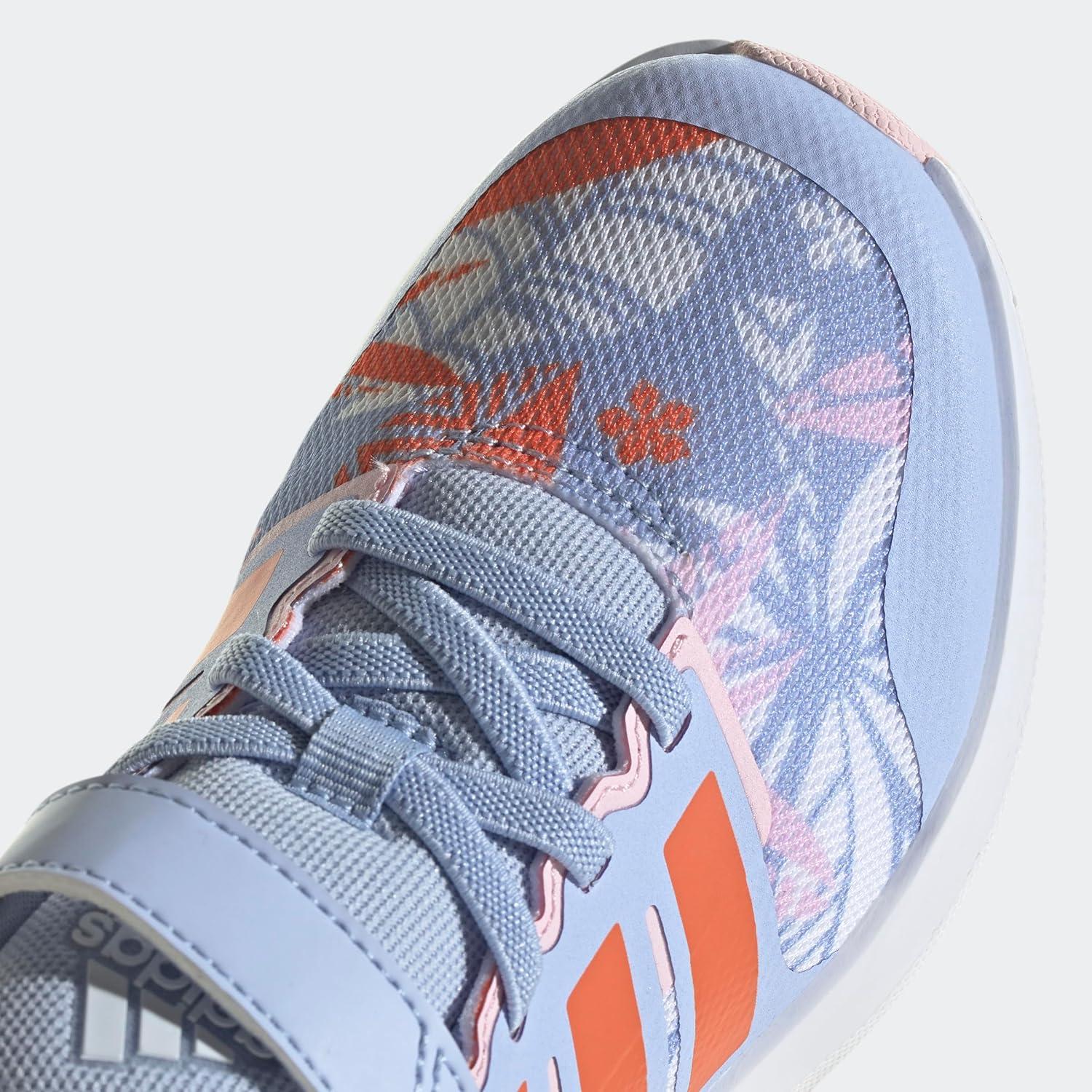 image:imageAdidas UnisexChild Fortarun 20 Running ShoesRunning ShoeBlue DawnSemi Impact OrangeWhite Elastic Moana