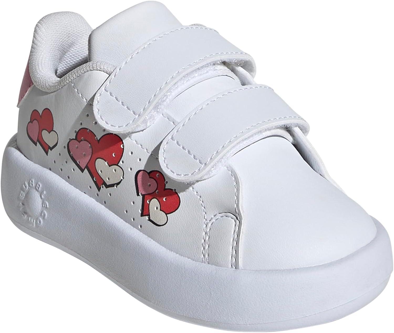 image:imageAdidas UnisexChild Advantage Base 20WhiteBliss PinkSemi Lucid Red