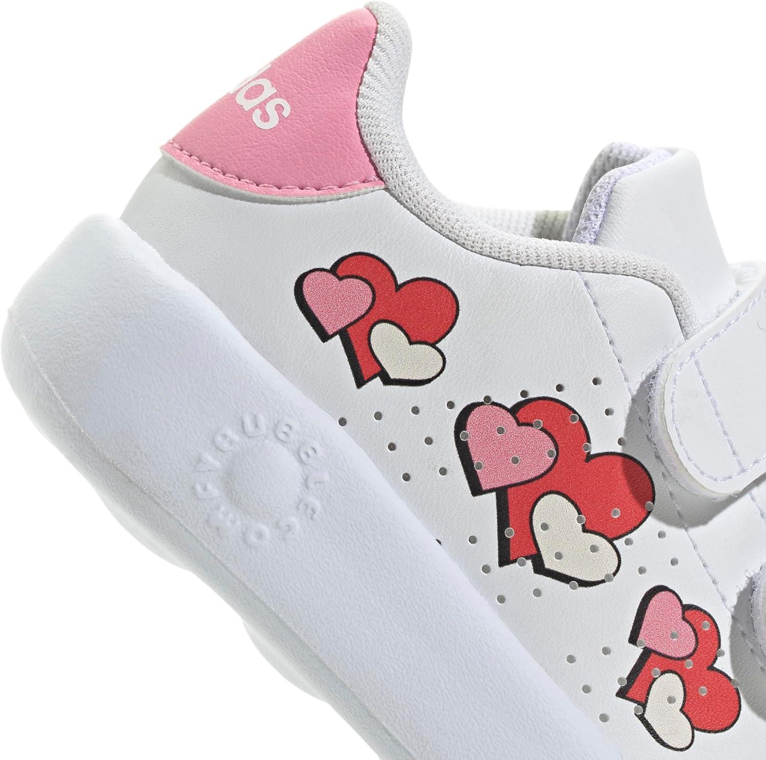image:imageAdidas UnisexChild Advantage Base 20WhiteBliss PinkSemi Lucid Red