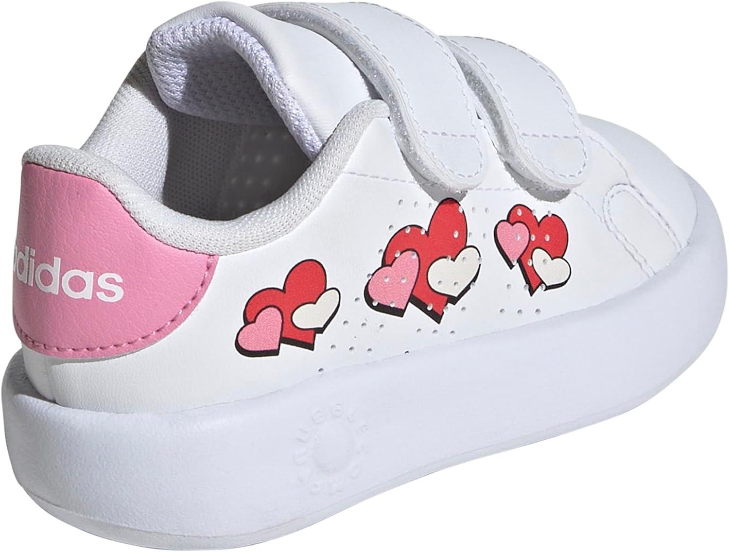 image:imageAdidas UnisexChild Advantage Base 20WhiteBliss PinkSemi Lucid Red